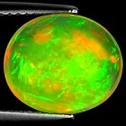 3.13 Ct Natural Ethiopian Cabochon Opal Gemstone Multi Color Oval Cut — photo 1