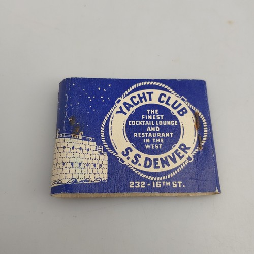 Vintage Matchbook - S.S. Denver Yacht Club Cocktail Lounge - W/ Matches 