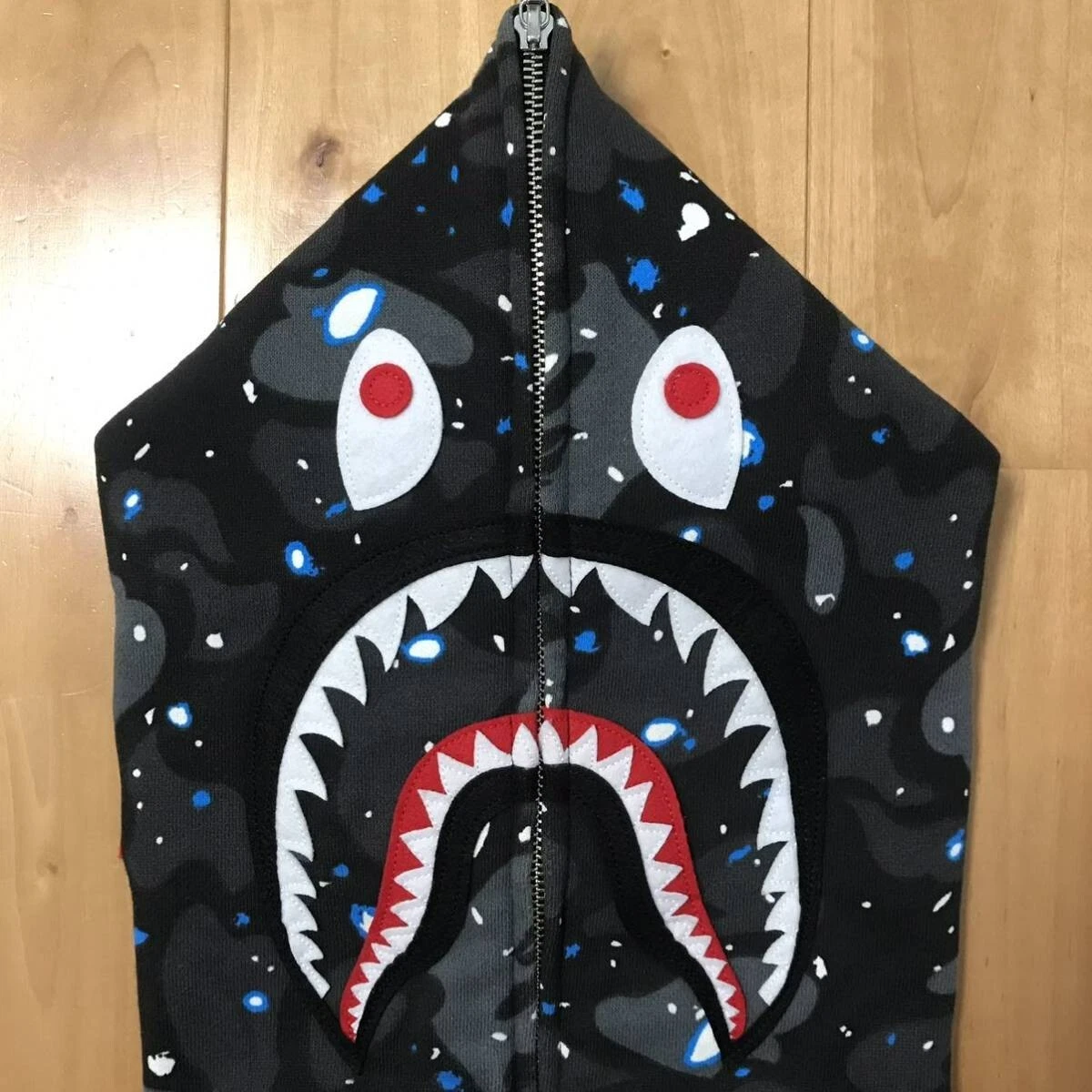 BAPE Glow in the Dark space camo Shark full zip hoodie A Bathing Ape Size S  | eBay