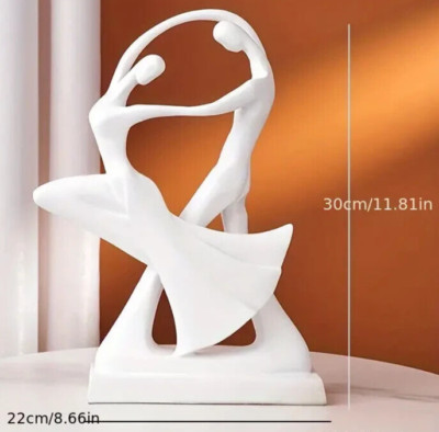 NEW 12'' White Romantic Passion Dance. Resin Figurine Sculpture 12x9x3