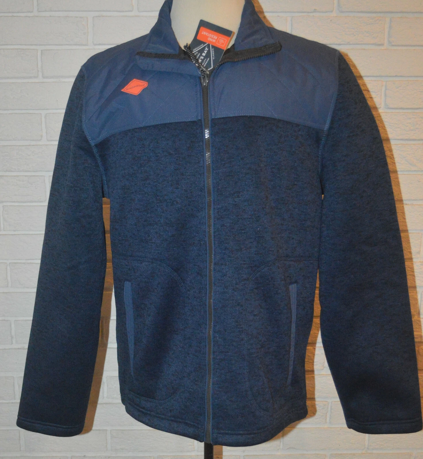 Men's St. John's Bay Blue Heather Wind & Water Resist Jacket Coat Sizes S, L