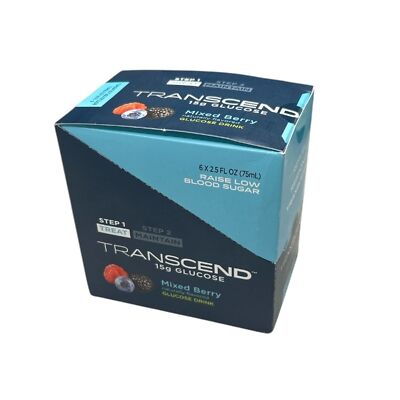 TRANSCEND Mixed Berry 15g Glucose Drink  6 x 2.5 FL OZ