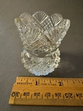 DIAMOND FAN PINEAPPLE PATTERN SCALLOPED EDGE TOOTHPICK HOLDER OPEN SALT