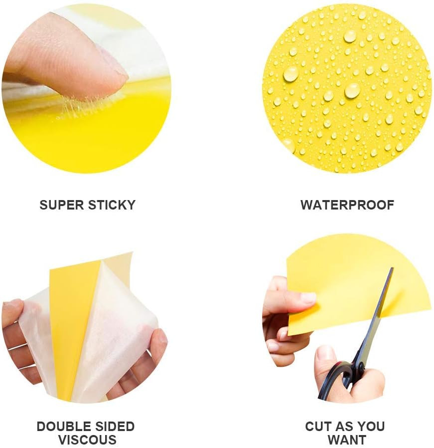 30-Pack Dual-Sided Yellow Sticky Traps for Indoor Outdoor Flying Plant Insect Fu