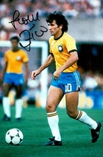 Zico Signed 6x4 Photo Brazil Flamengo Kashima Antlers Genuine Autograph + COA