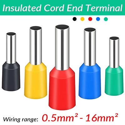 COOBETTER Cord End Ferrules Single Cable Entry Wiring Bootlace Terminals 0.5mm² - 16mm²