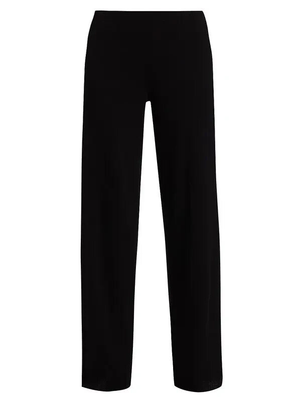 NEW Joan Vass wide-leg wool & cashmere sweater pants Size L  #S8127