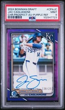 2024 BOWMAN DRAFT CHROME PROSPECT AUTO PURPLE JAC CAGLIANONE /250 PSA 9