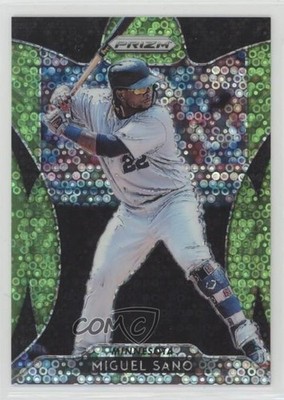 2019 Panini Prizm Lime Green Donut Circle Prizm 116/199 Miguel Sano #30 sh7