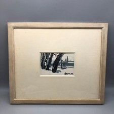 Kokudai Miyake Luzern Schneelandschaft Aquarell Kunst 1977 gebraucht
