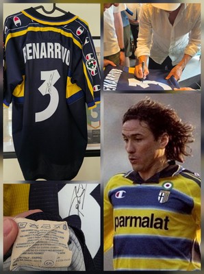 PARMA 1999 2000 Blue Navy #3 BENARRIVO Signed Football Shirt Size XL Race
