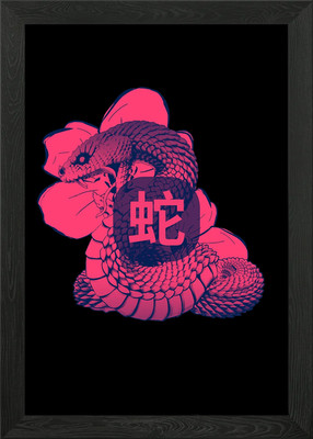 Gerahmtes Wandbild Poster Leinwanddruck Bild Snake Bite