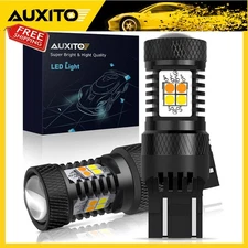 7443 7440 LED Switchback White Amber Turn Signal Dual Color Light Bulbs 2/10x