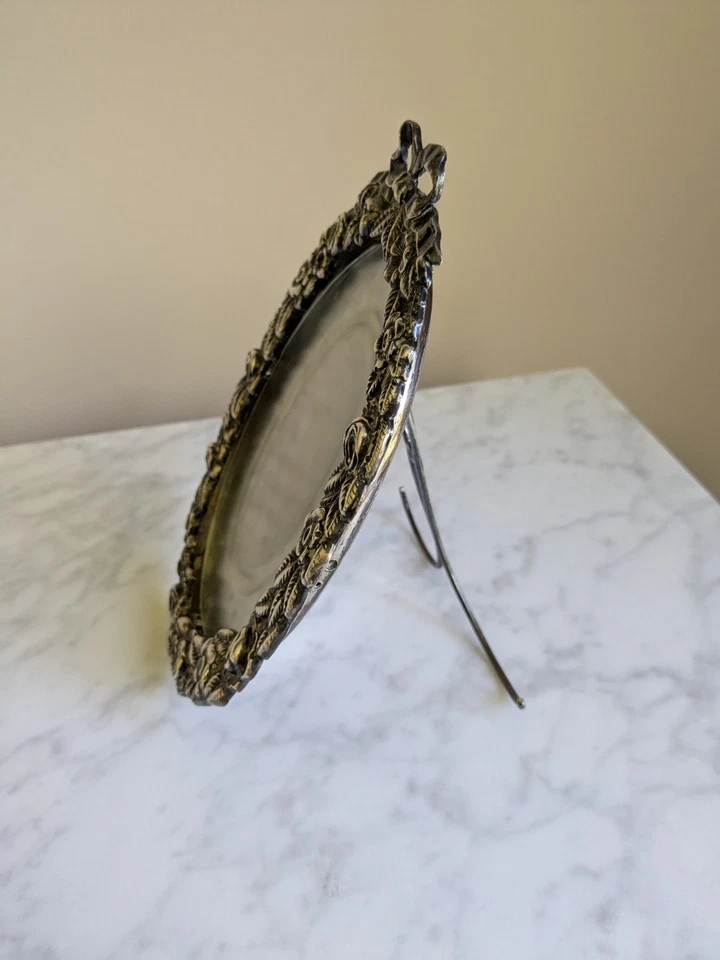 Антикварная серебряная рамка для картин Jacobi & Jenkins 4x6 овальная балтиморская роза - Изображение 2 из 4