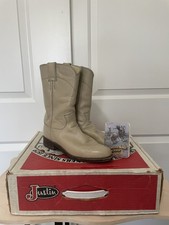 Vintage Justin Original Roper Cowboy Boots Women  s Size 6B Pearl Style L3713 USA