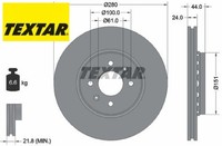 2X Bremsscheibe Textar 92254603 2 Bremsscheiben Vorderachse Vorne