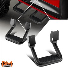 Universal Non-slip Aluminum Side Steps Nerf Bar Black For Pickup Trucks 2pcs