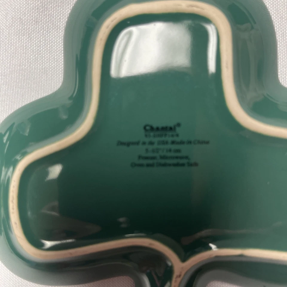 "Platos aperitivos trébol Chantal 5,5"" patrón verde 93-SHFP 14/4 retirados usados en excelente estado" Foto 4 de 4