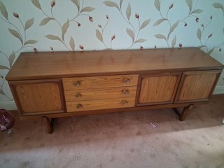 Vintage Sideboard Storage Cabinet with Cupboards and Drawers