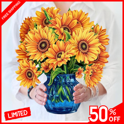 3D Pop Up Valentine   Flower Bouquet Cards for Birthday, Anniversary & Special D