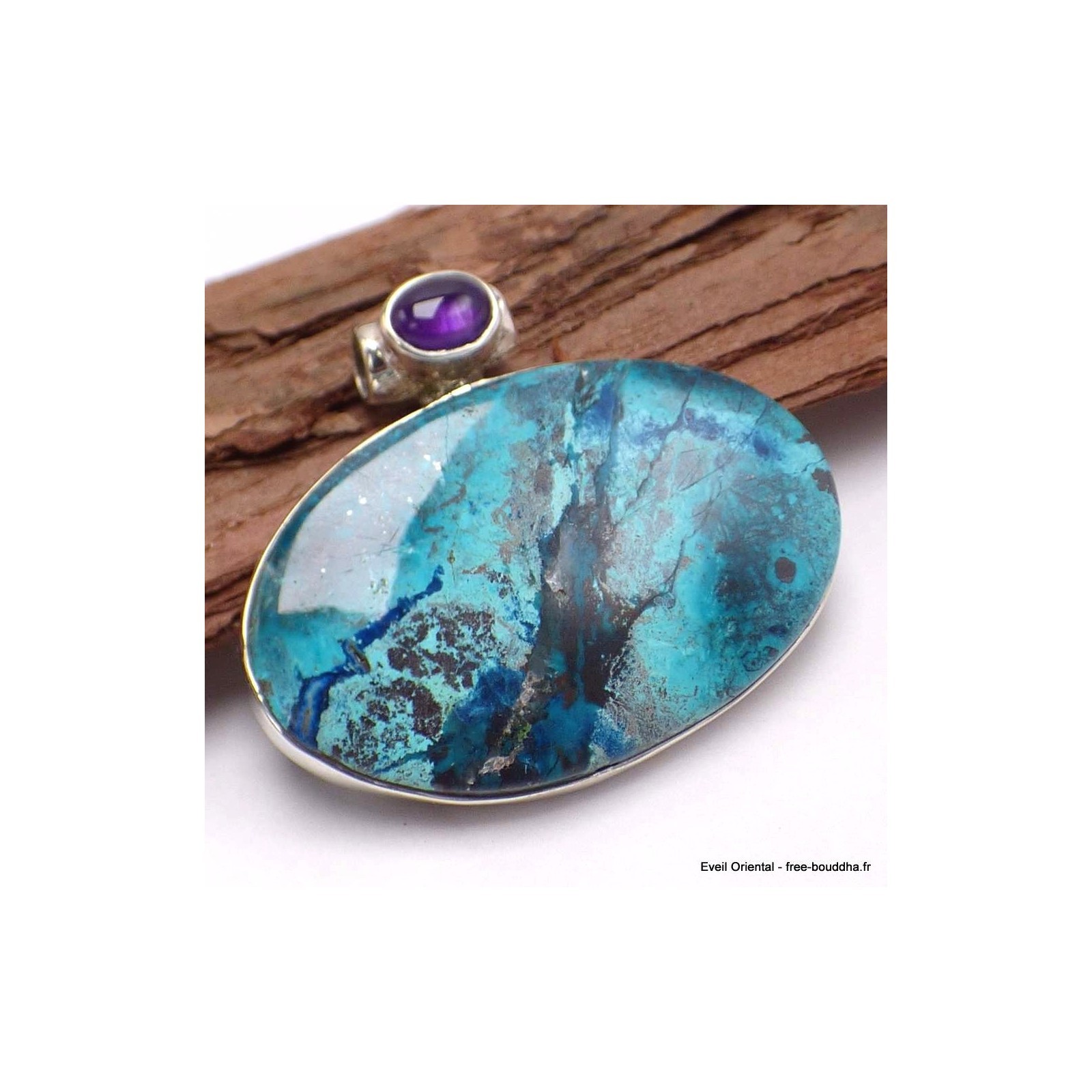 Pendentif Shattuckite améthyste CWA73.11 fini les bijoux ternes et communs
