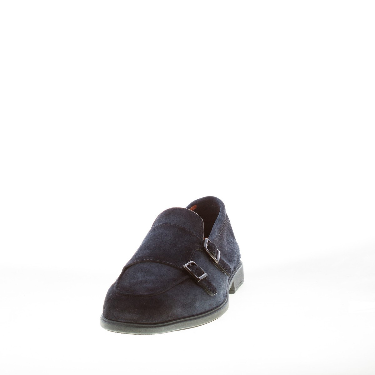 SANTONI men shoes made in Italy Dark blue fine suede double  display picture 2