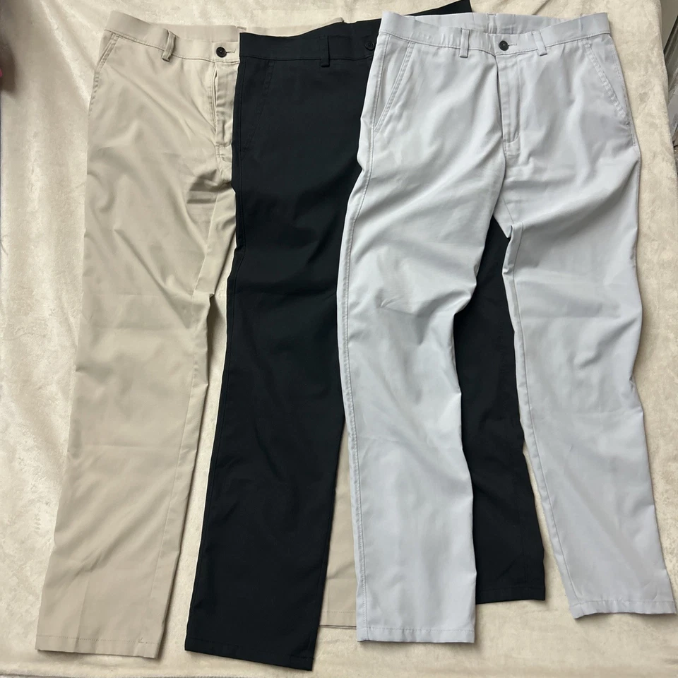 Lote de pantalones de vestir Kenneth Cole Reaction para hombre 33x32 botón recto rendimiento golf Foto 2 de 4