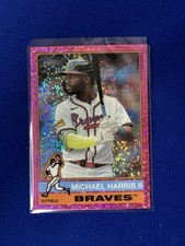 2025 Topps Heritage CHROME PINK SPARKLE SP #410 Michael Harris ATLANTA BRAVES