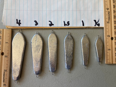 25 - 1.5 OZ  FISHING SPOONS JIGGING CASTING LEAD SLAB JIGS like Hopkins