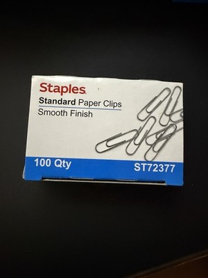 Lot Of 12 STAPLE Standard Paper Clips 100 Clips Each Box (Total 1200 Clips)