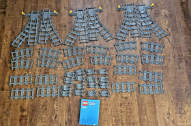 Lego City Train Track Lot 7499 + 7895 (x3) Switches, Curves, Flexible Segments
