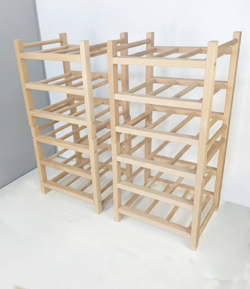 Set 4 Cantinette IKEA HUTTEN legno porta bottiglie (tot.36) usato buono stato - Immagine 2 di 4