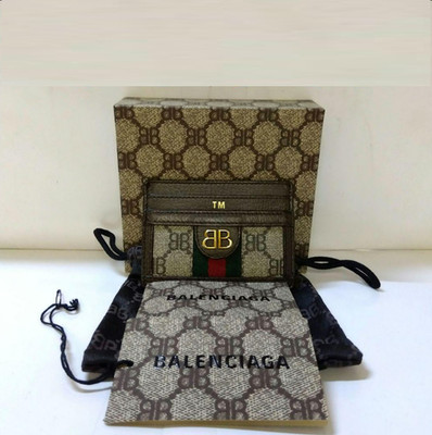 Gucci Balenciaga Hacker Card Case Wallet PVC Leather Initial TM Box Bag 680386