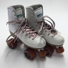 Impala Roller Skates Sidewalk Womens 6 White Quad Pink Laces Orange Wheels