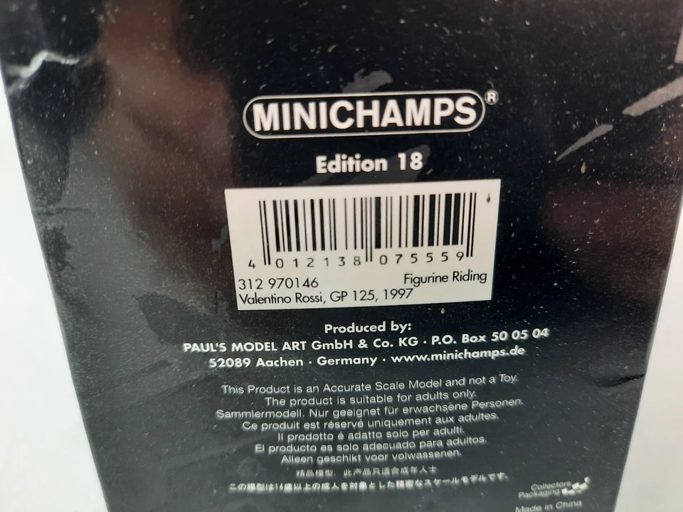 Minichamps Valentino Rossi 125 Aprilia 1997 Riding Figurine 1/12 - Image 3 of 3