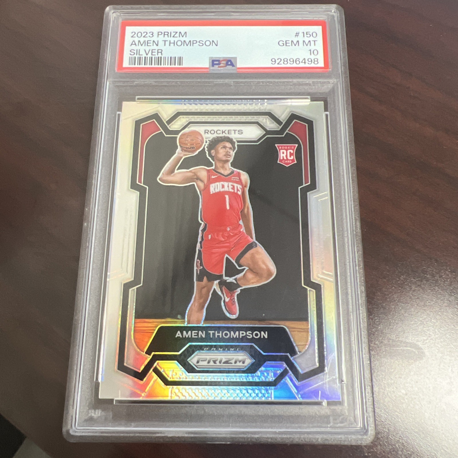 2023-24 Panini Silver Prizm #150 Amen Thompson RC Rookie PSA 10 GEM MINT