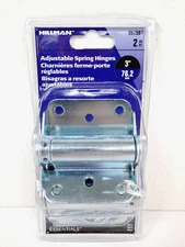Hillman Adjustable Self Closing 3" Zinc Spring Hinge 2-Pack 851594, New Sealed