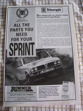 BRITISH LEYLAND TRIUMPH BRITISH MOTOR HERITAGE SPRINT PAR 1993 ADVERT A4 FILE 56