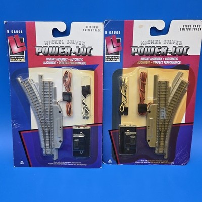 LIFE LIKE TRAIN RIGHT & LEFT  HAND SWITCH TRACK POWER LOC 7810 7811  N SCALE