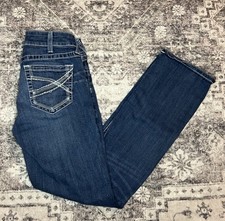 Women  s Ariat Real Denim Mid Rise Straight Leg Denim Jeans Size 29R 28x30 