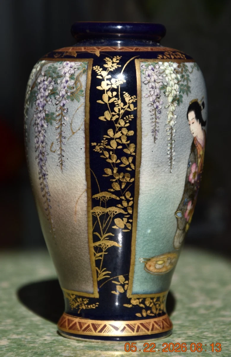 多色古董原始1850-1899 年日本花瓶| eBay