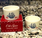 Old Spice Shulton 2.25 Inch Milk Glass Shaving Mug Vintage 1960, Set Of 2 NEW