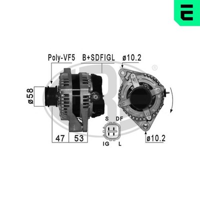 ERA Lichtmaschine Generator Lima 210859A für RAV AVENSIS VERSO TOYOTA COROLLA 2