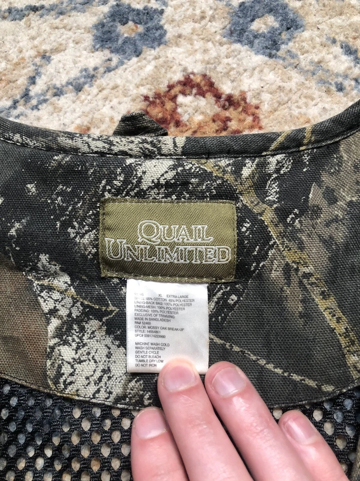 Quail Unlimited Dove Hunter Vest Mens XL Camo Shotgun Shell Cargo Buck EUC - Image 2 of 4