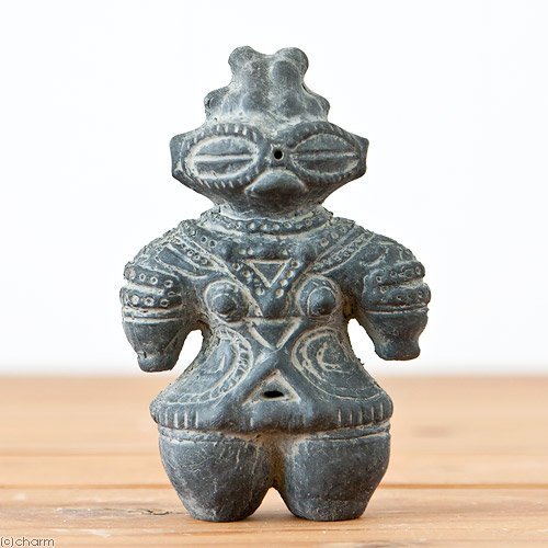 Goggles Eye Dogu Jomon Clay Statue Earthen Figure 11cm Replica Japan