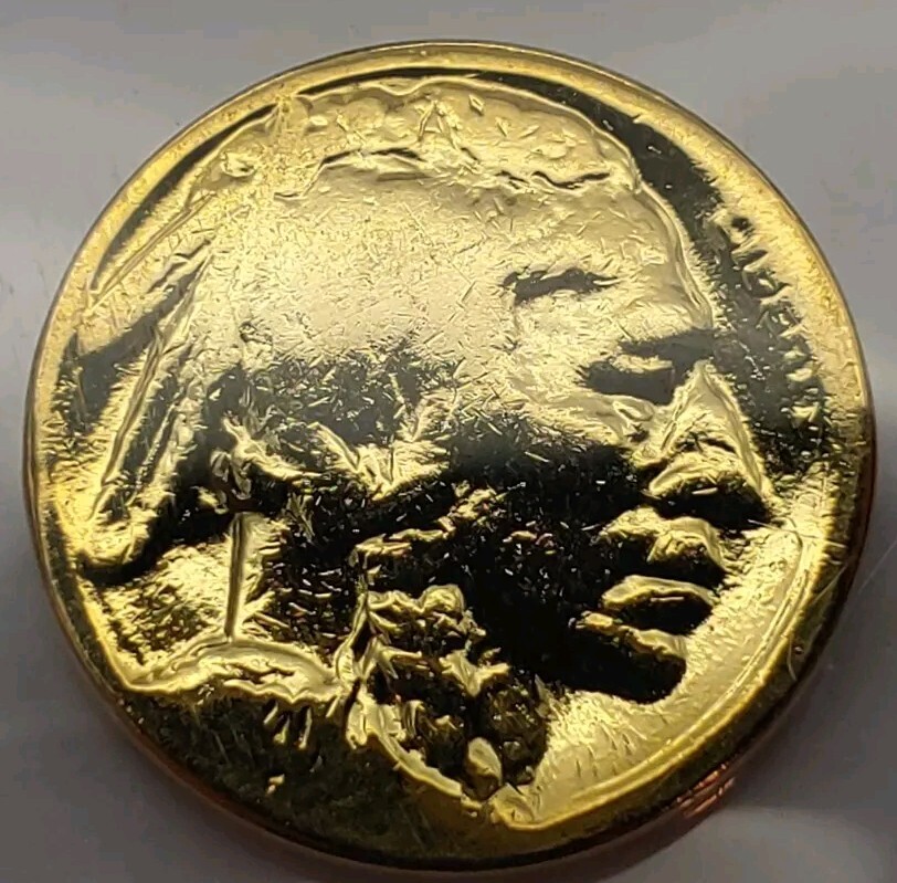 1920-S BUFFALO NICKEL 24K Gold Plated Gorgeous Eye Appeal Lucky