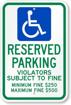 Ada Handicap Reserved Parking Aluminum Weatherproof 8'' x 12'' Sign p00255
