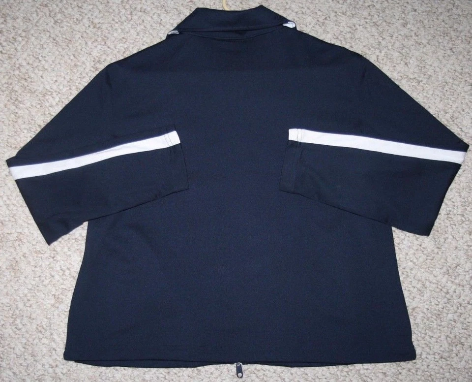 Abrigo Chaqueta de Pista Azul y Blanco Oleg Cassini Sport Mujer XL Atlético Poli JKT49 Foto 2 de 4