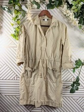 J. Crew Women's Tan Cinch Waist Dress Cargo Convertible Sleeve Size Small