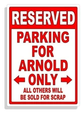 Personalized Parking Sign Wall Decal Metal Sign No Parking Customized Arnold